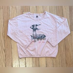Tea Collection Light Pink Deer Graphic Long Sleeve Tee